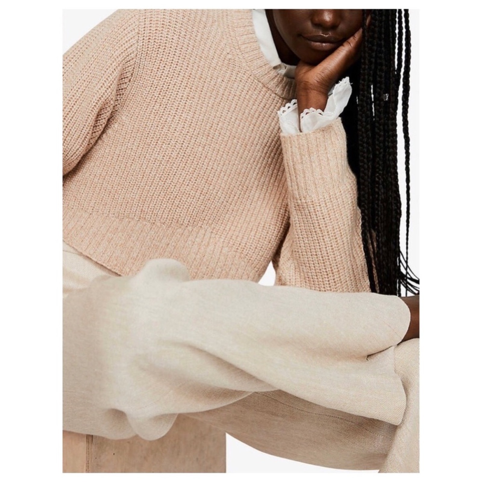 Claudie Pierlot Melbi Cropped Wool Blend Knit Sweater — image 4 of 8